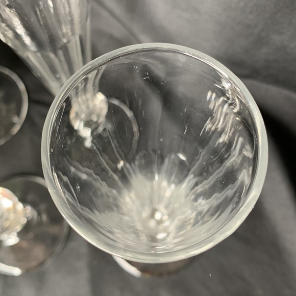 Set of 6 antique mid 19th century cut panel faceted crystal champagne glasses - Picture 4 of 12
